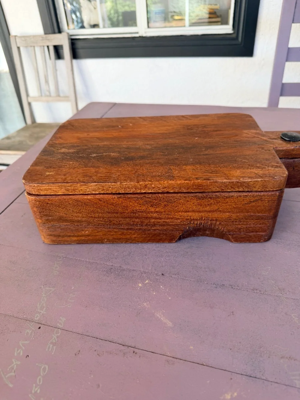Williams Sonoma Rustic Heavy Wood Spice Box With Lid/Cutting Board